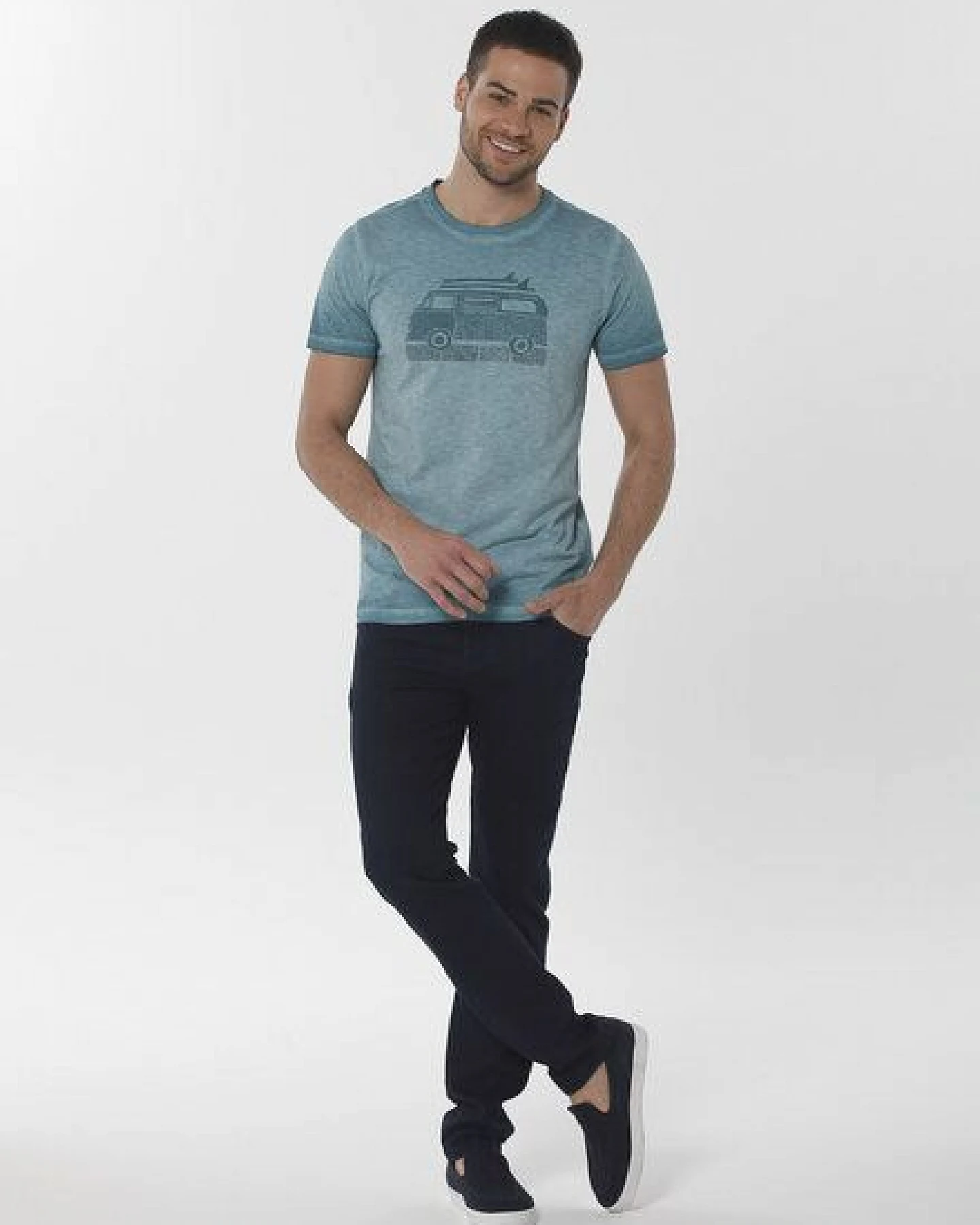 ORGANICATION Cold Pigment Dyed T-Shirt aus Bio-Baumwolle mit Print – Ansicht 2