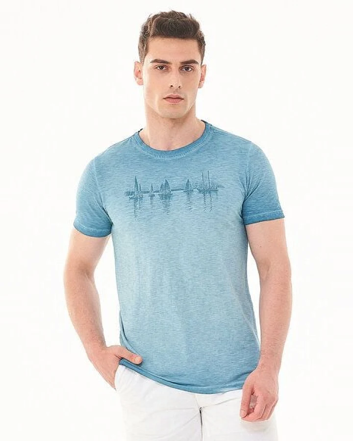 ORGANICATION Cold Pigment Dyed T-Shirt aus Bio-Baumwolle mit Print