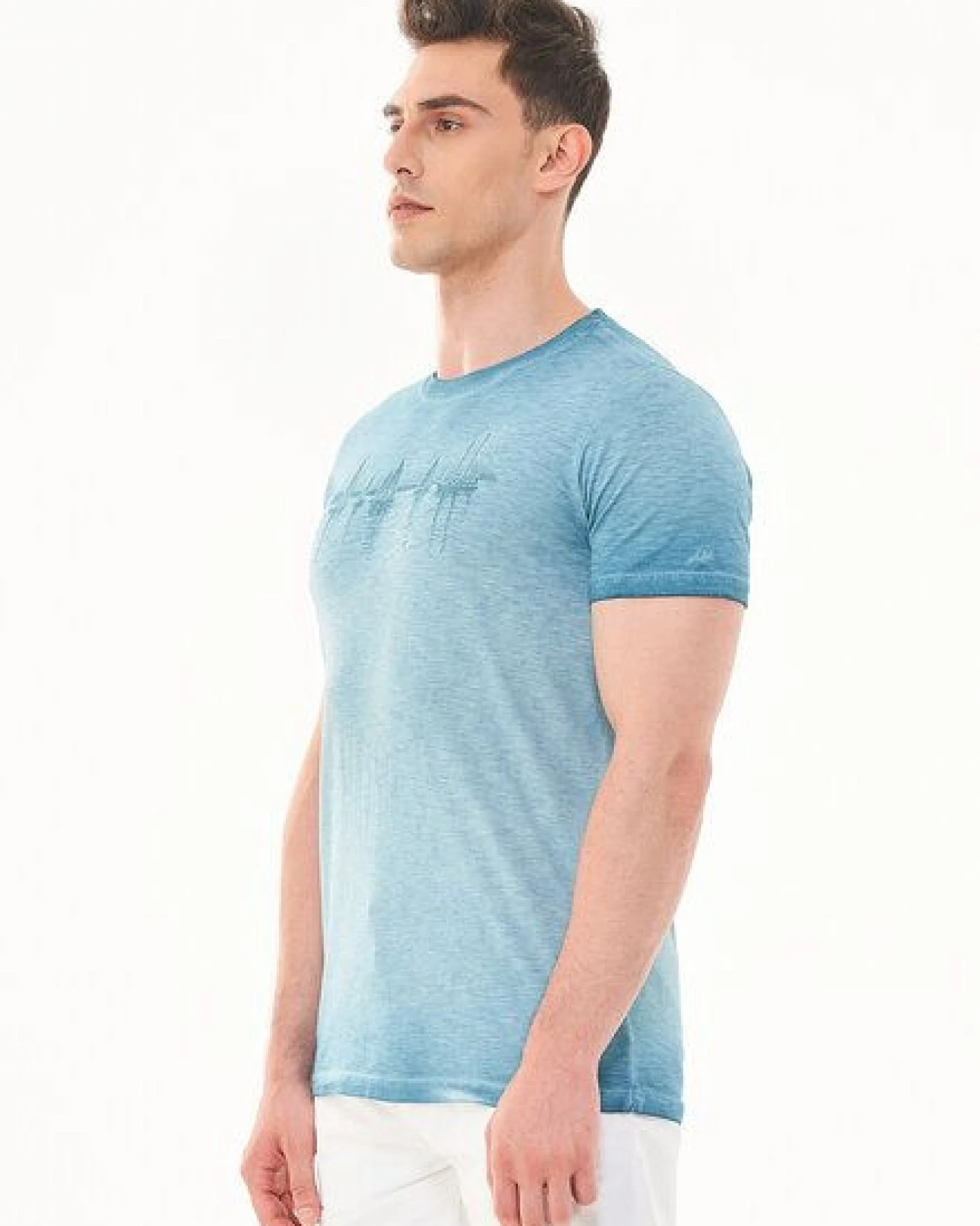 ORGANICATION Cold Pigment Dyed T-Shirt aus Bio-Baumwolle mit Print – Ansicht 3