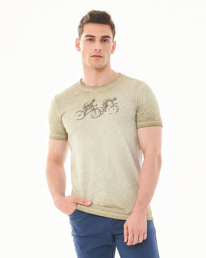 ORGANICATION Cold Pigment Dyed T-Shirt aus Bio-Baumwolle mit Print