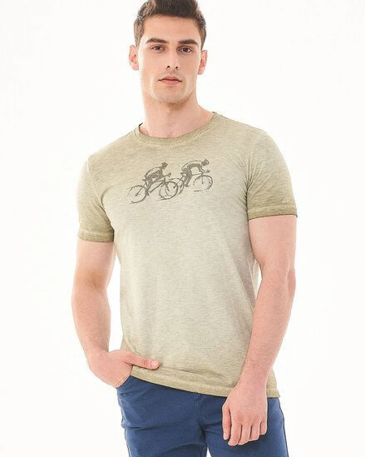 ORGANICATION Cold Pigment Dyed T-Shirt aus Bio-Baumwolle mit Print