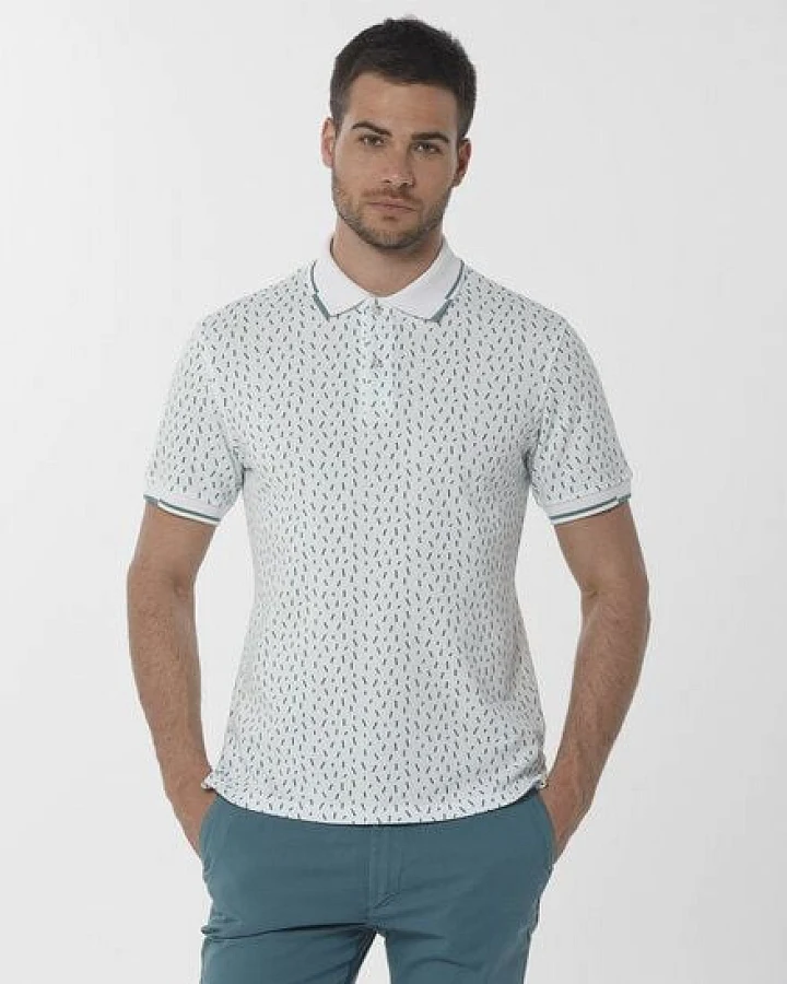 ORGANICATION Poloshirt aus Bio-Baumwolle mit Allover-Print