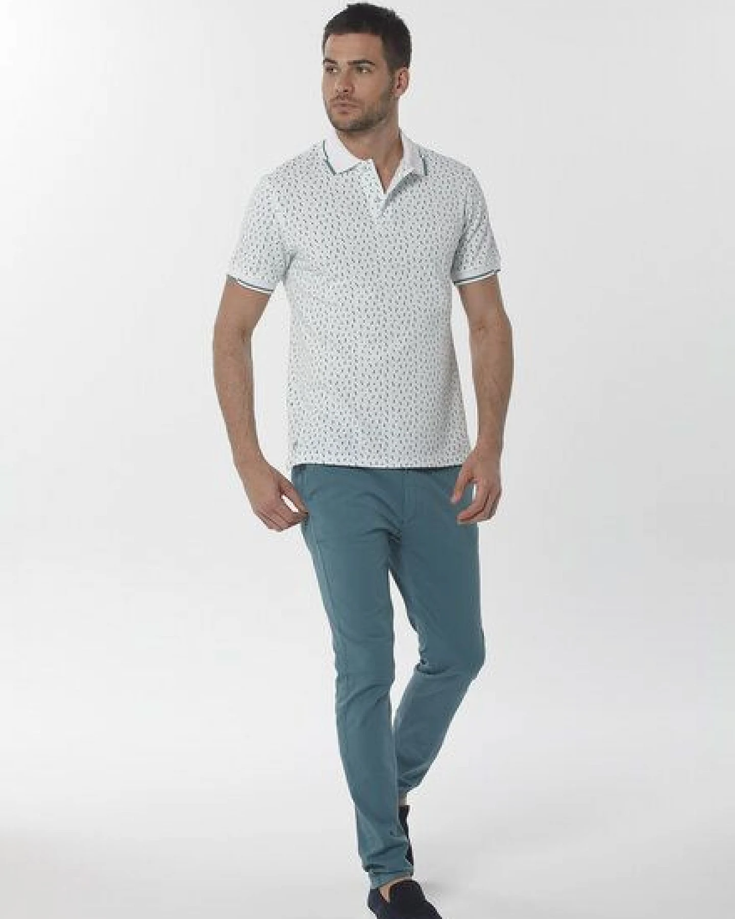 ORGANICATION Poloshirt aus Bio-Baumwolle mit Allover-Print – Ansicht 2