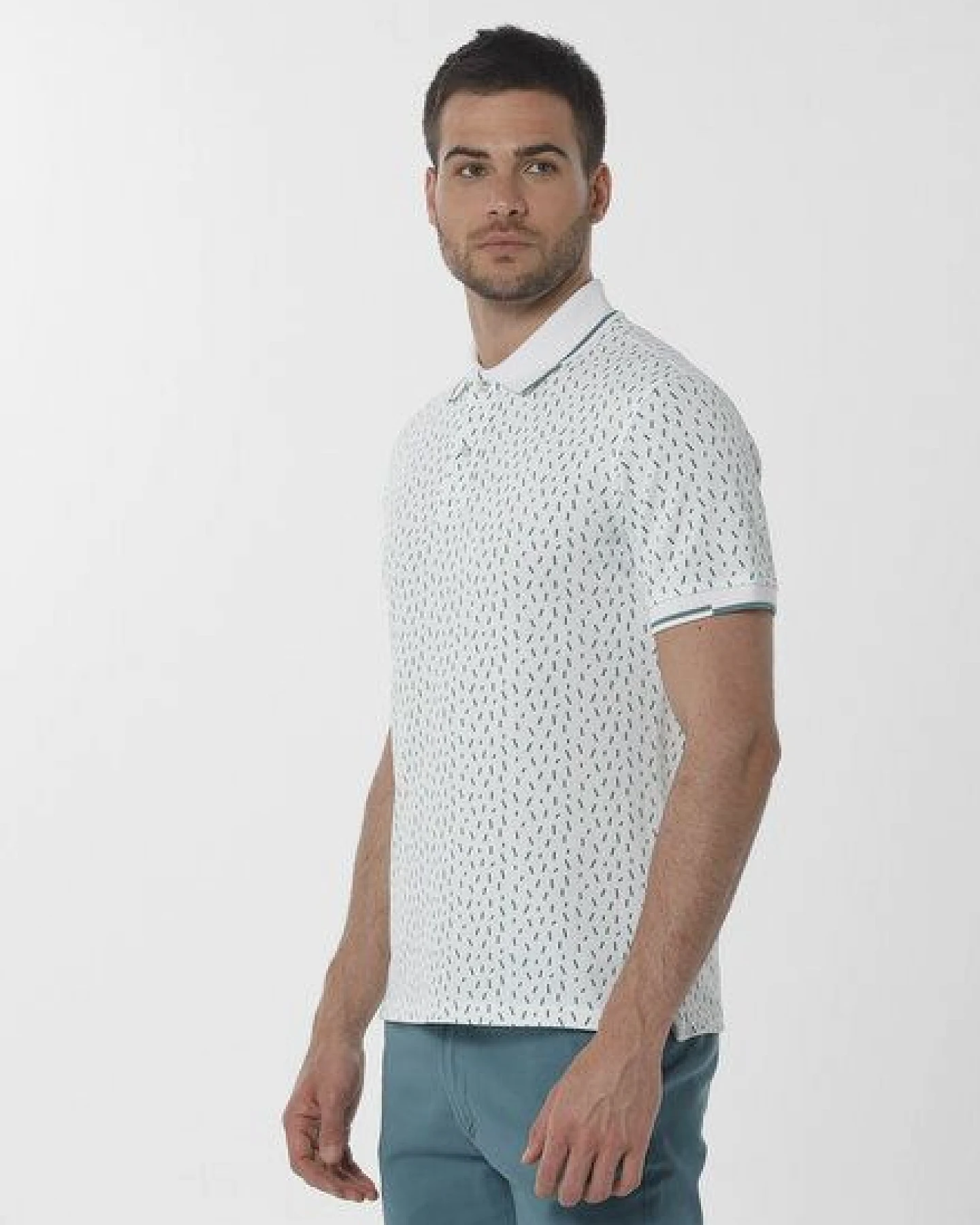 ORGANICATION Poloshirt aus Bio-Baumwolle mit Allover-Print – Ansicht 3
