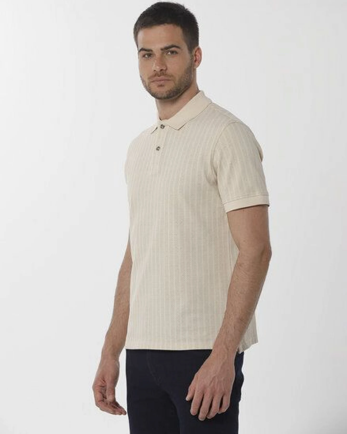 ORGANICATION Poloshirt aus Bio-Baumwolle mit Allover-Print – Ansicht 3