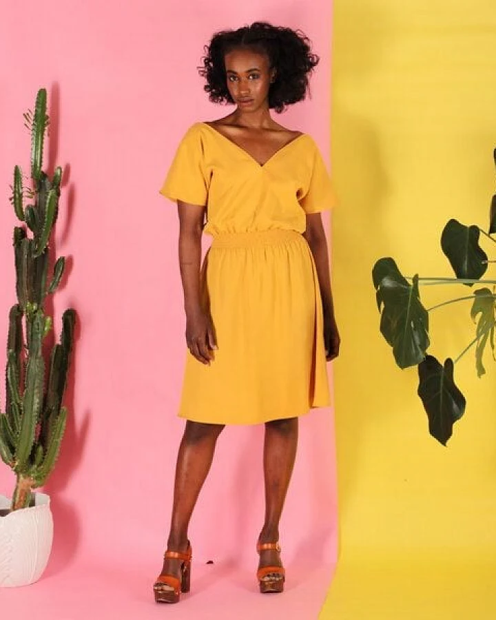 ManduTrap Tencel Kleid Alani in Gelb