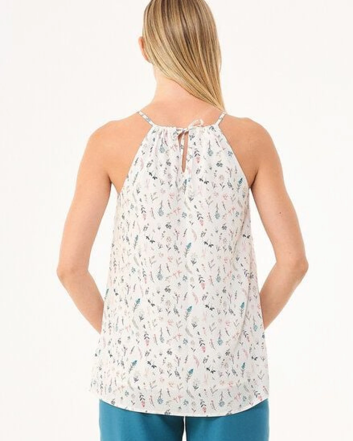 ORGANICATION Spaghettiträger-Top aus Bio-Baumwolle und Bamboo mit Allover-Print – Ansicht 4