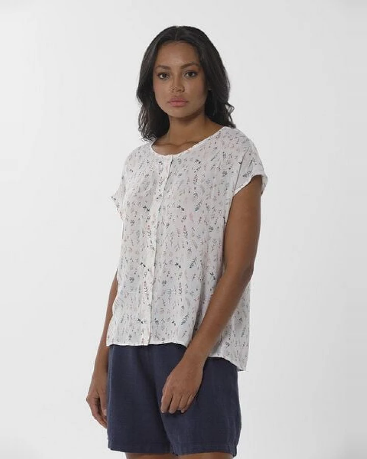 ORGANICATION Bluse aus Bio-Baumwolle und Bambus mit Blumenmuster
