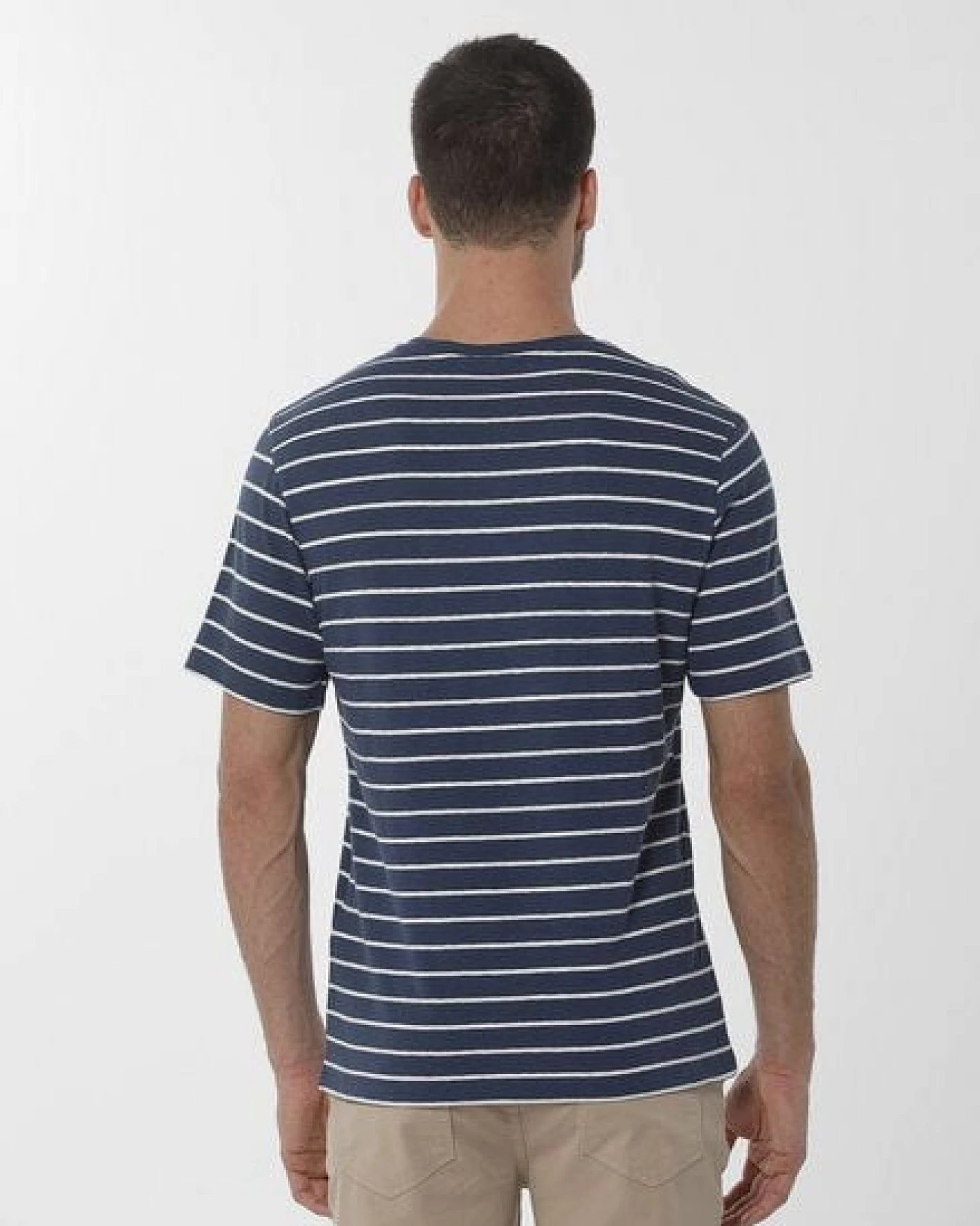 ORGANICATION Gestreiftes T-Shirt aus Bio-Baumwolle und Leinen – Ansicht 4