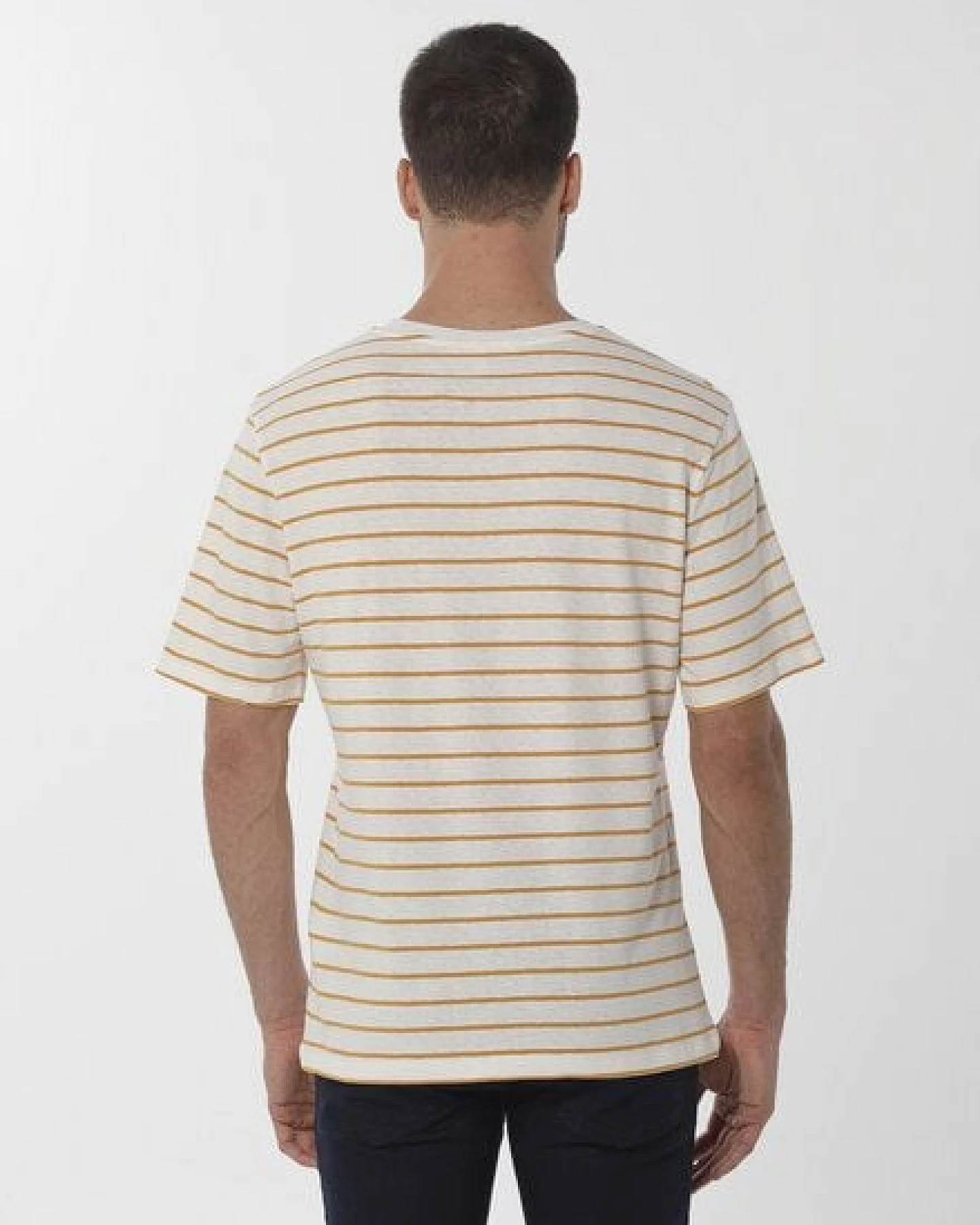 ORGANICATION Gestreiftes T-Shirt aus Bio-Baumwolle und Leinen – Ansicht 4