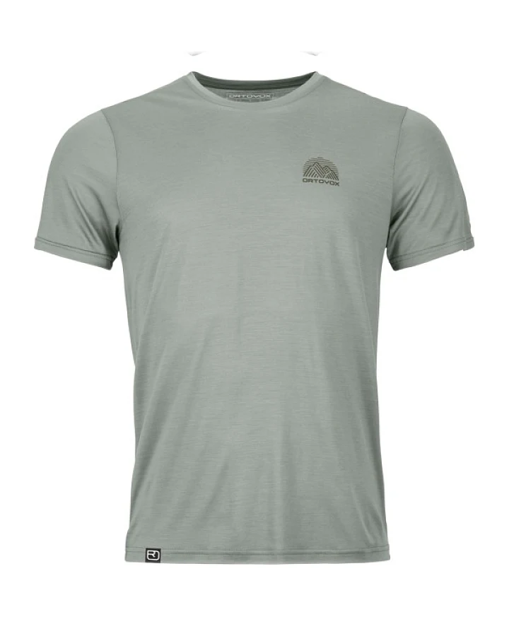 Ortovox - 120 Cool Tec Mountain Stripe T-Shirt - Merinoshirt Gr L grün