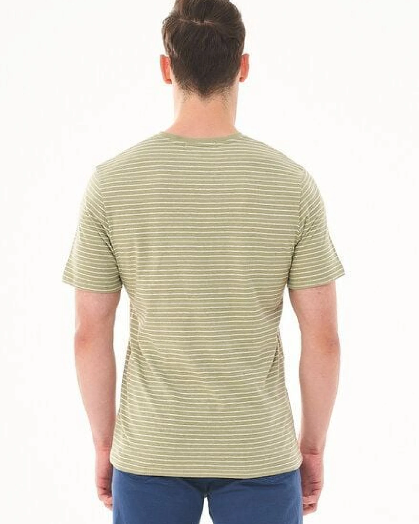 ORGANICATION Gestreiftes T-Shirt aus Bio-Baumwolle und Leinen – Ansicht 4