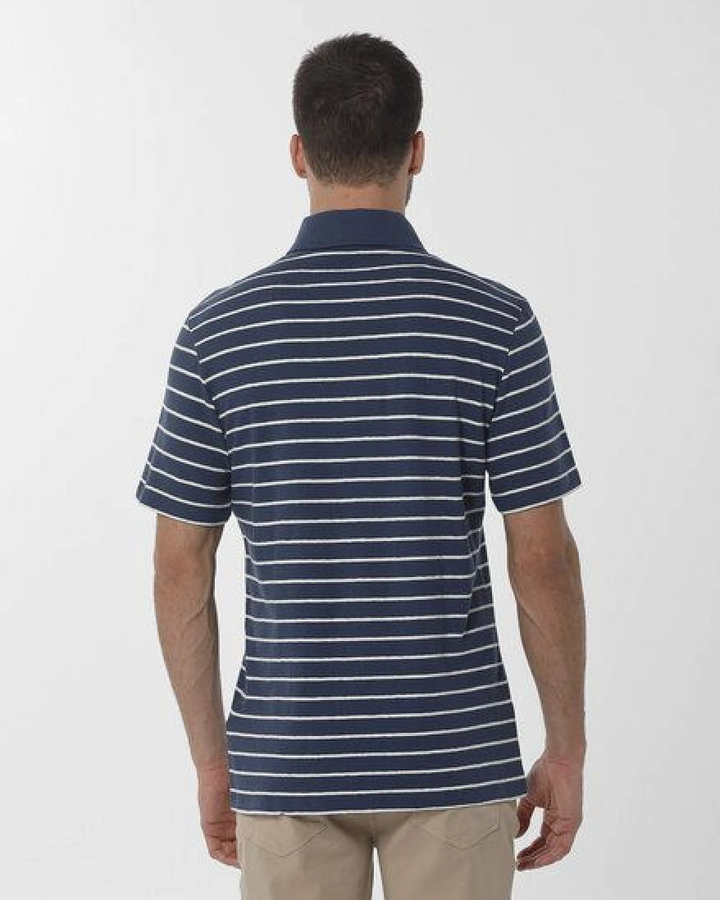 ORGANICATION Gestreiftes Poloshirt aus Bio-Baumwolle und Leinen – Ansicht 4