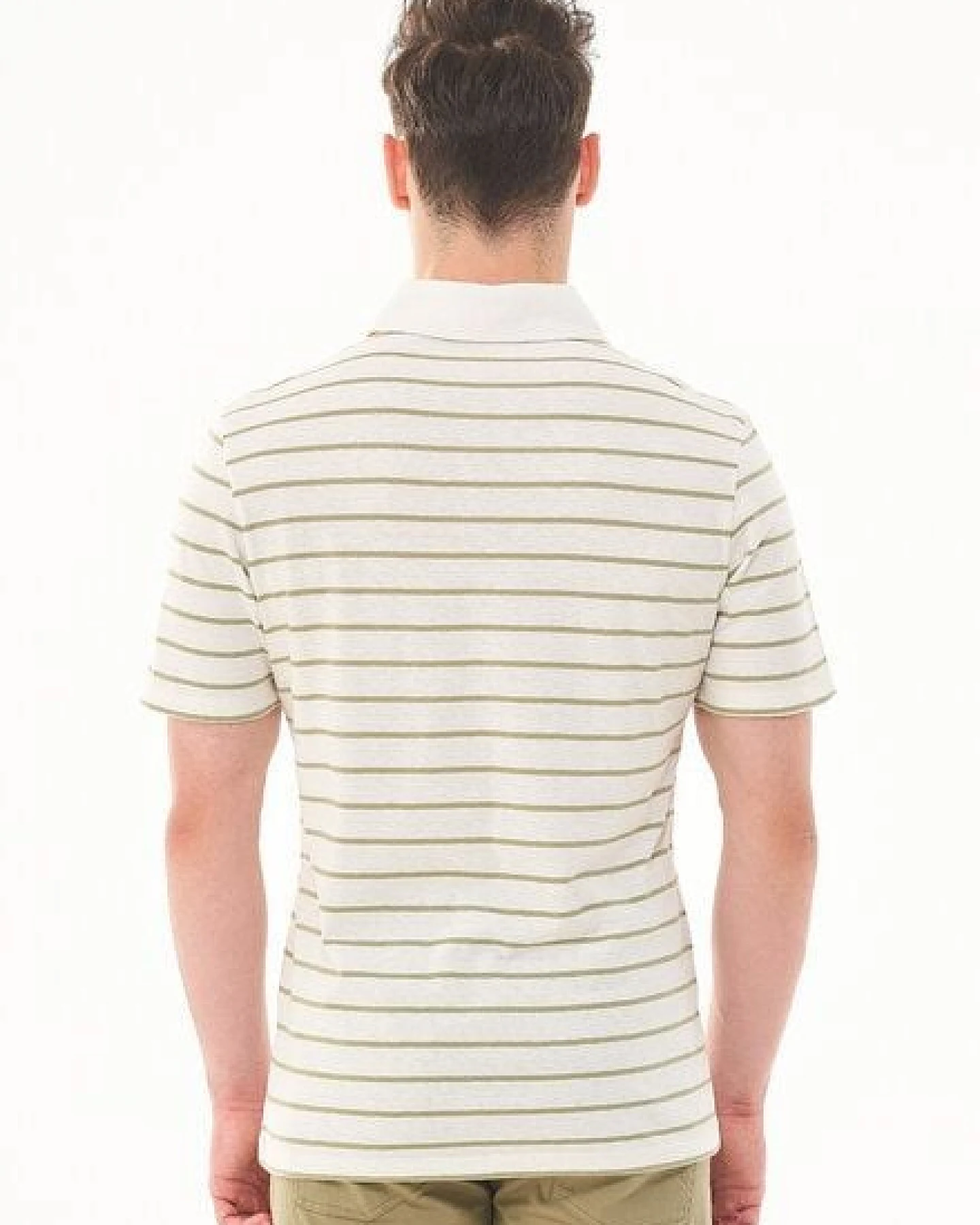 ORGANICATION Gestreiftes Poloshirt aus Bio-Baumwolle und Leinen – Ansicht 4