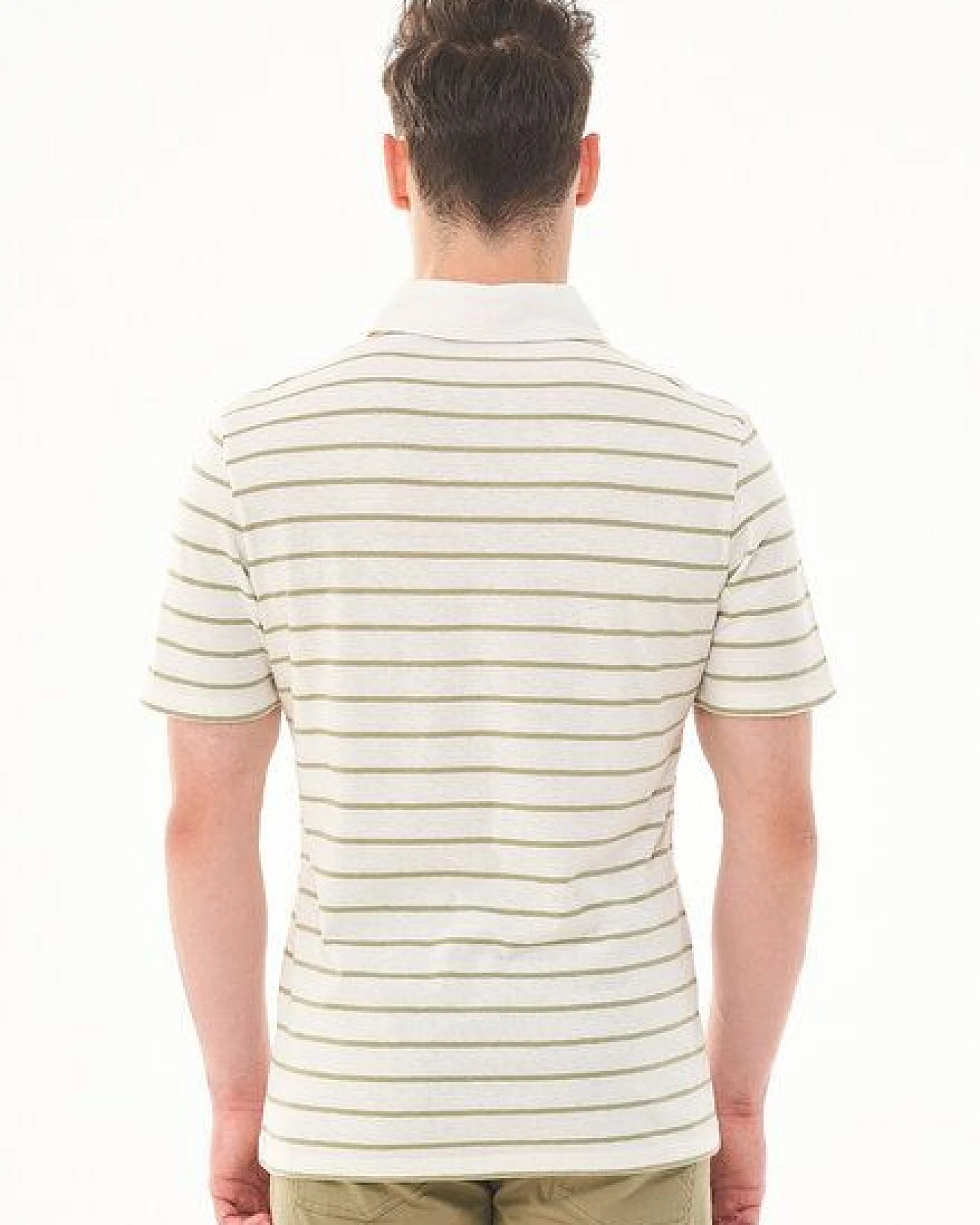 ORGANICATION Gestreiftes Poloshirt aus Bio-Baumwolle und Leinen – Ansicht 4