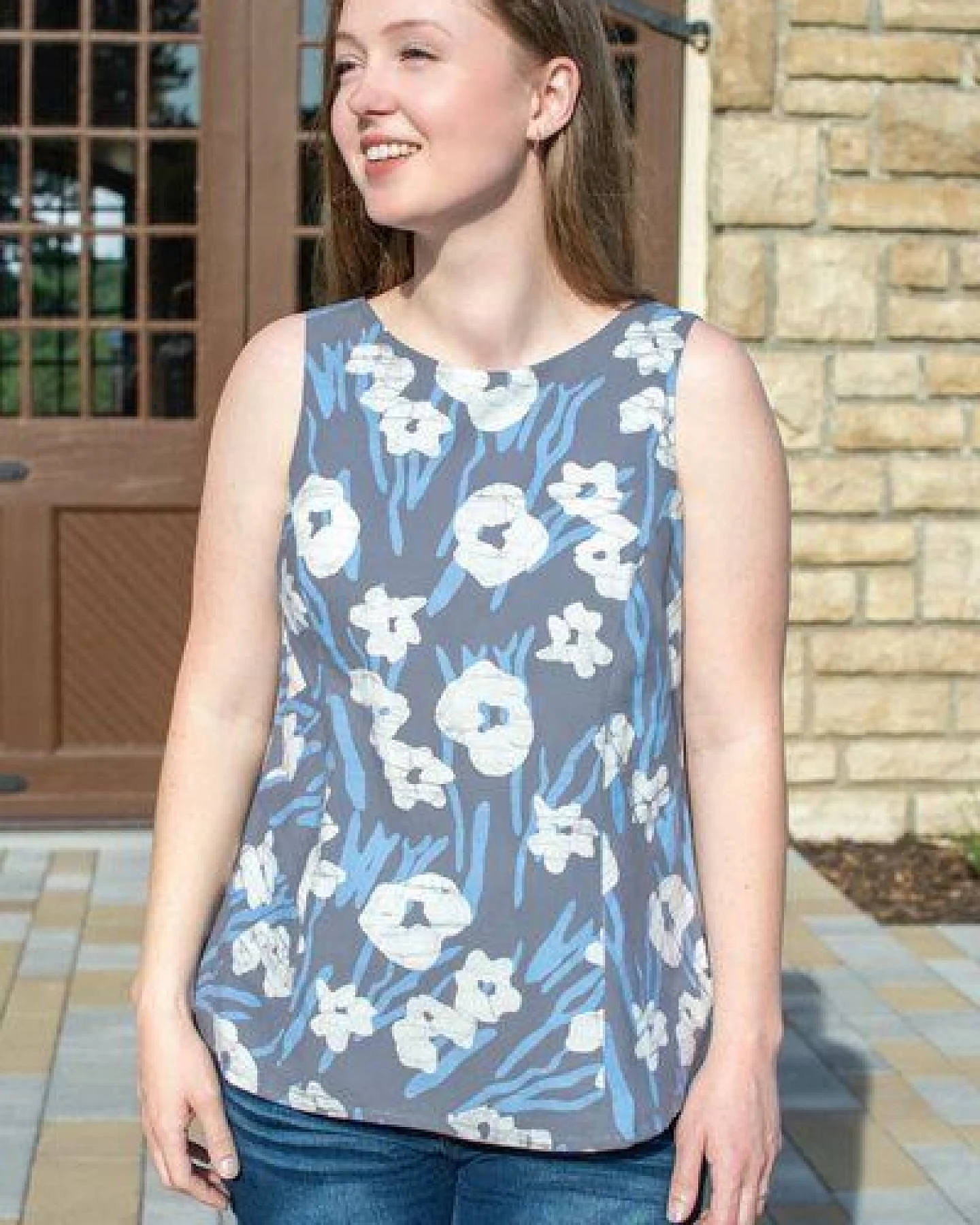 Global Mamas Bio Bluse - BOARDWALK - Argyle – Ansicht 2