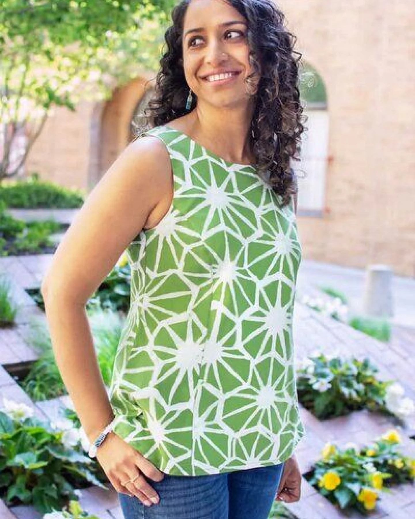 Global Mamas Bio Bluse - BOARDWALK - Argyle – Ansicht 2