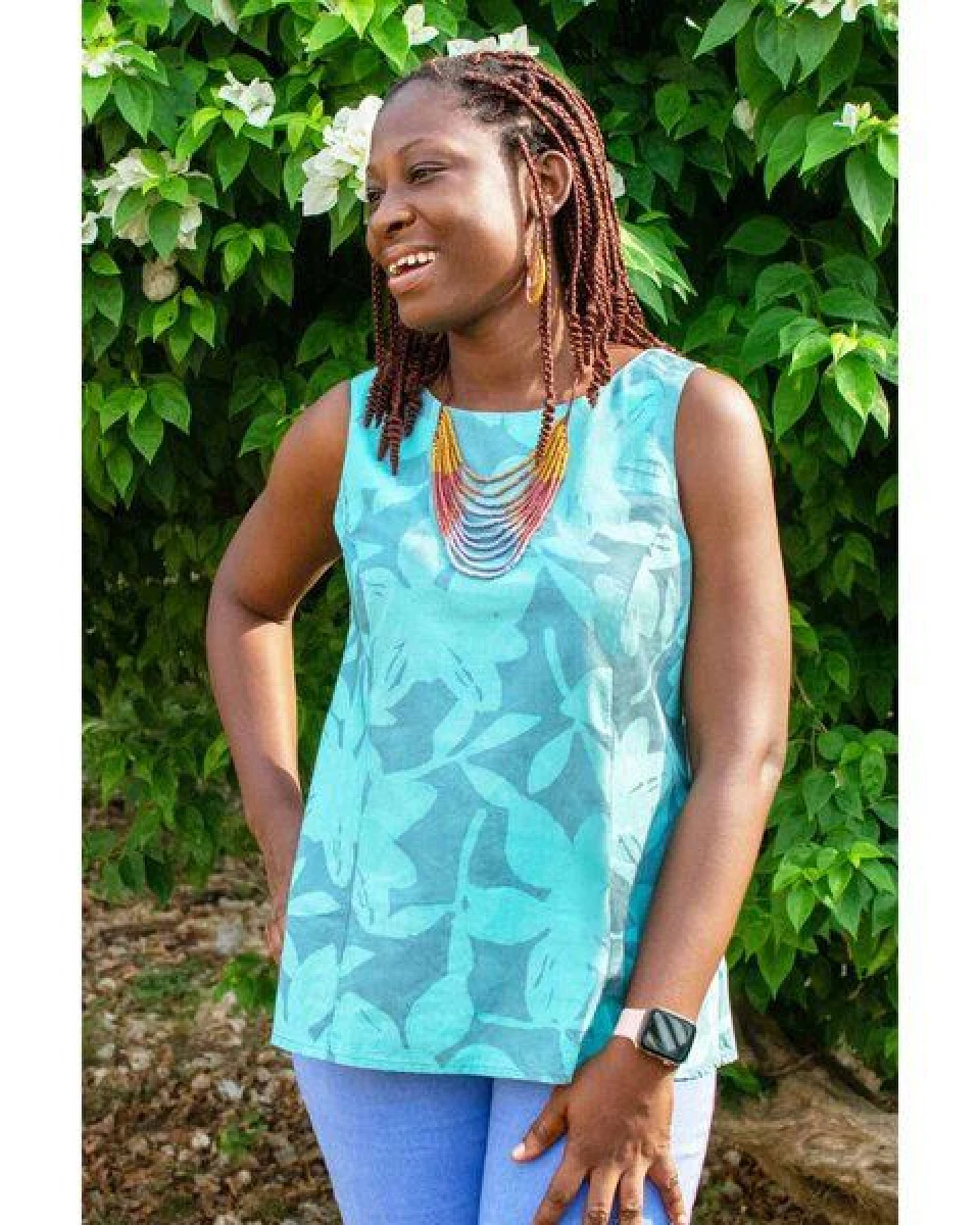 Global Mamas Bio Bluse - BOARDWALK - Argyle – Ansicht 2