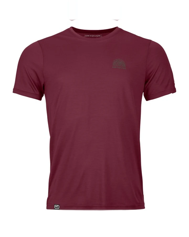 Ortovox - 120 Cool Tec Mountain Stripe T-Shirt - Merinoshirt Gr XL rot