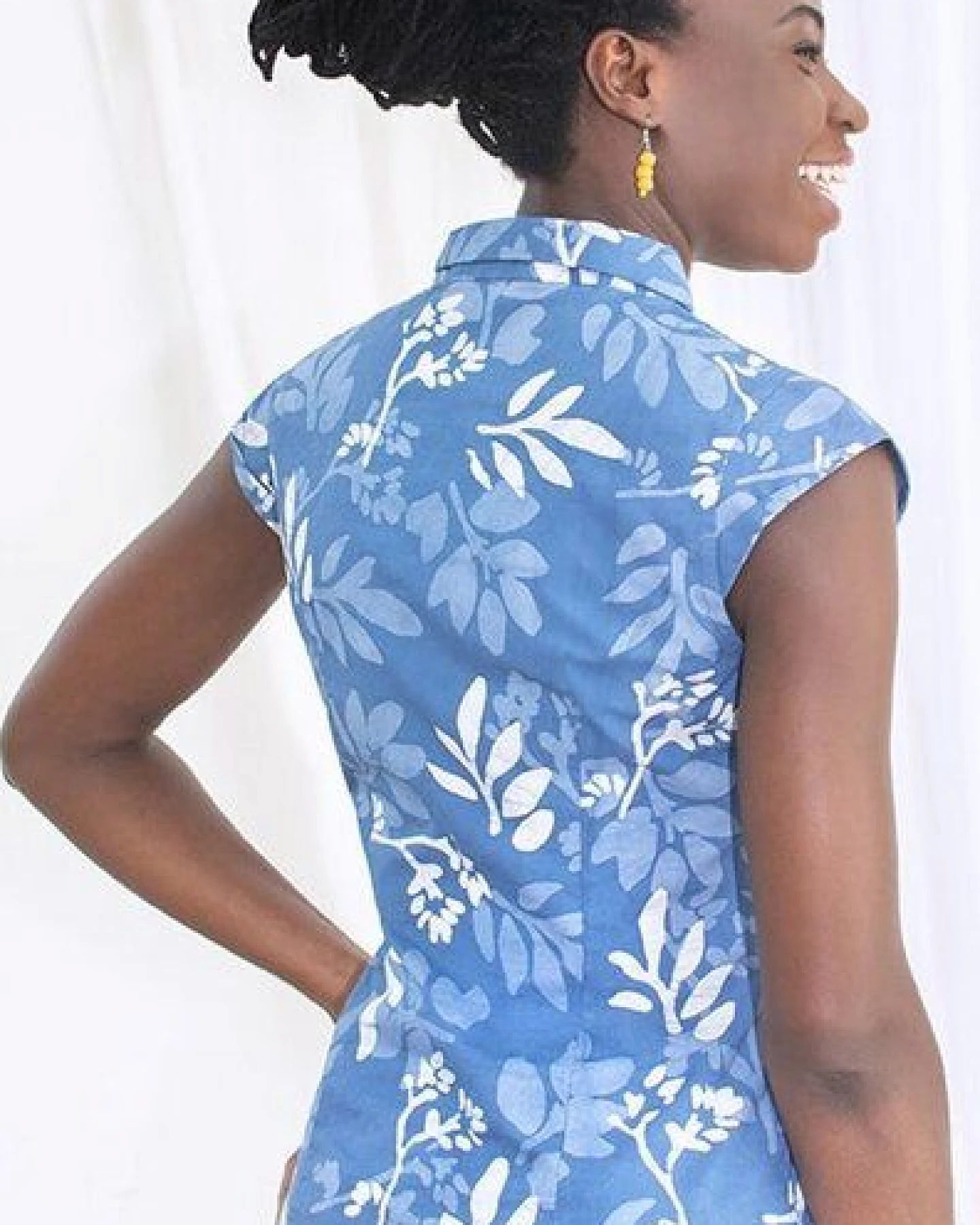 Global Mamas Bio Bluse - RETRO - Forage – Ansicht 3