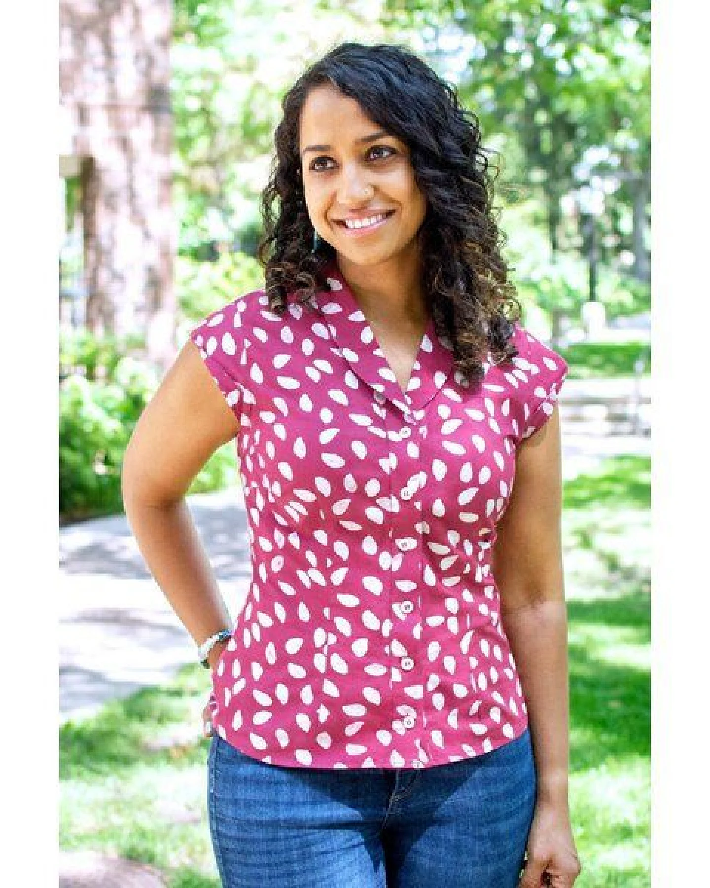 Global Mamas Bio Bluse - RETRO - Forage – Ansicht 2