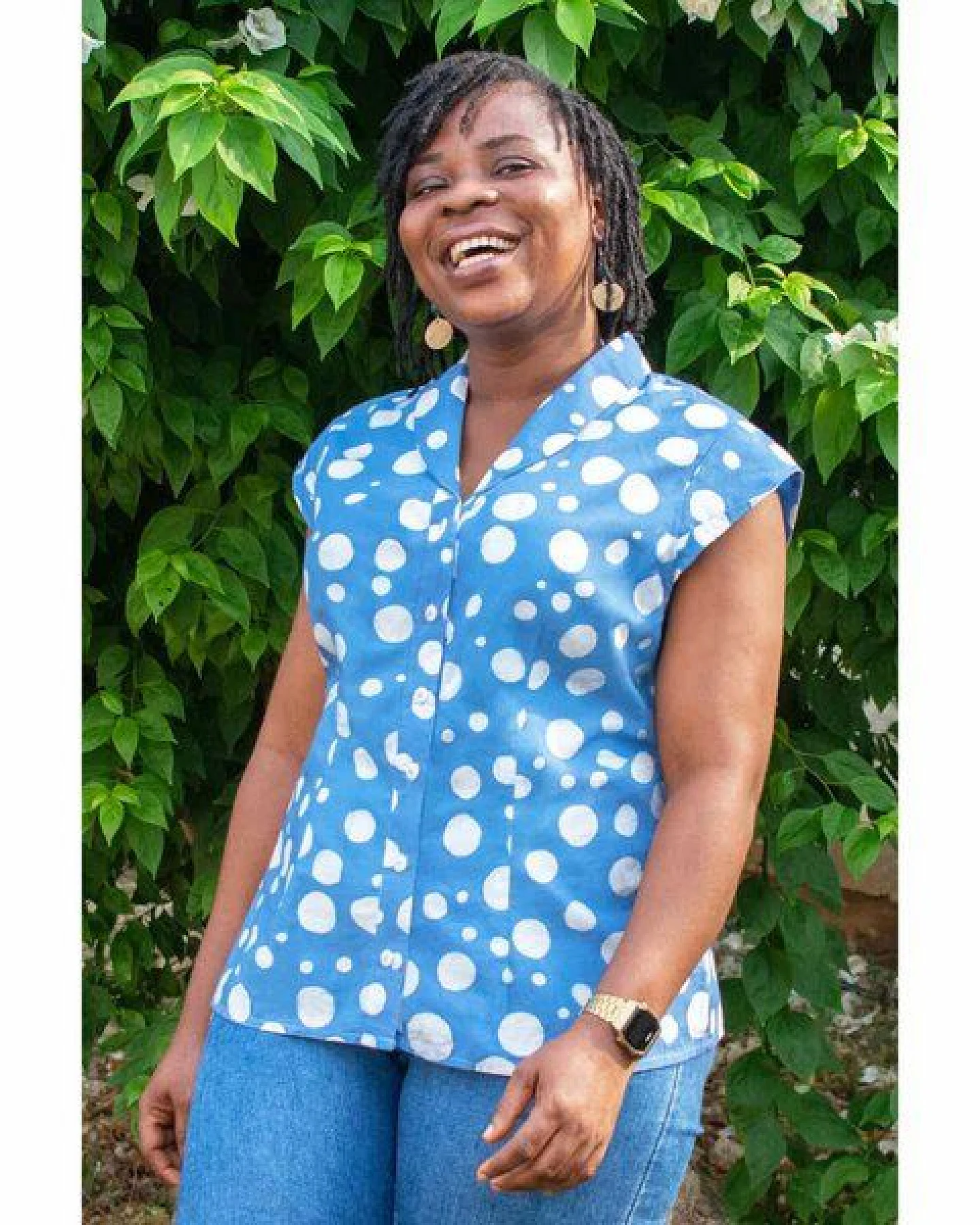 Global Mamas Bio Bluse - RETRO - Forage – Ansicht 2