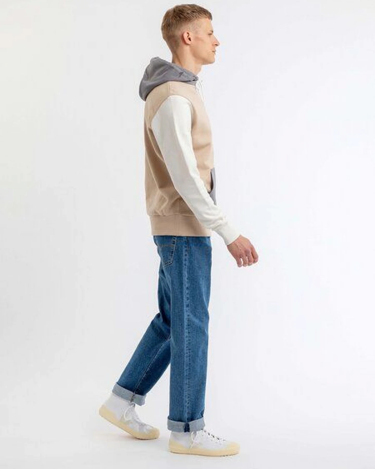 Rotholz Farbblock Hoodie – Ansicht 3