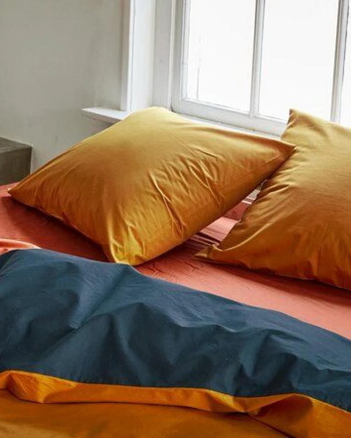 Yumeko Bettwäsche Perkal Double Face Ochre/Navy