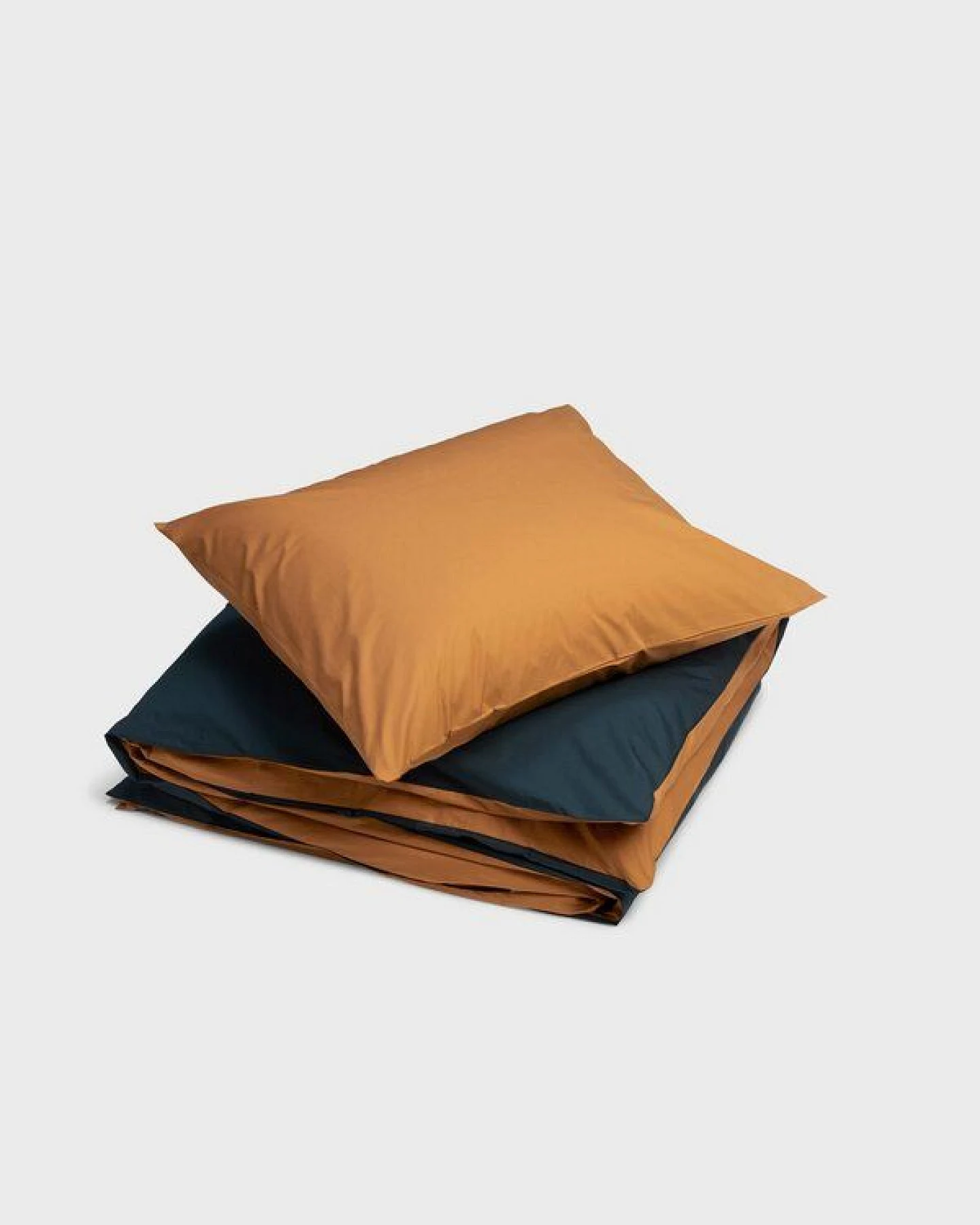 Yumeko Bettwäsche Perkal Double Face Ochre/Navy – Ansicht 2