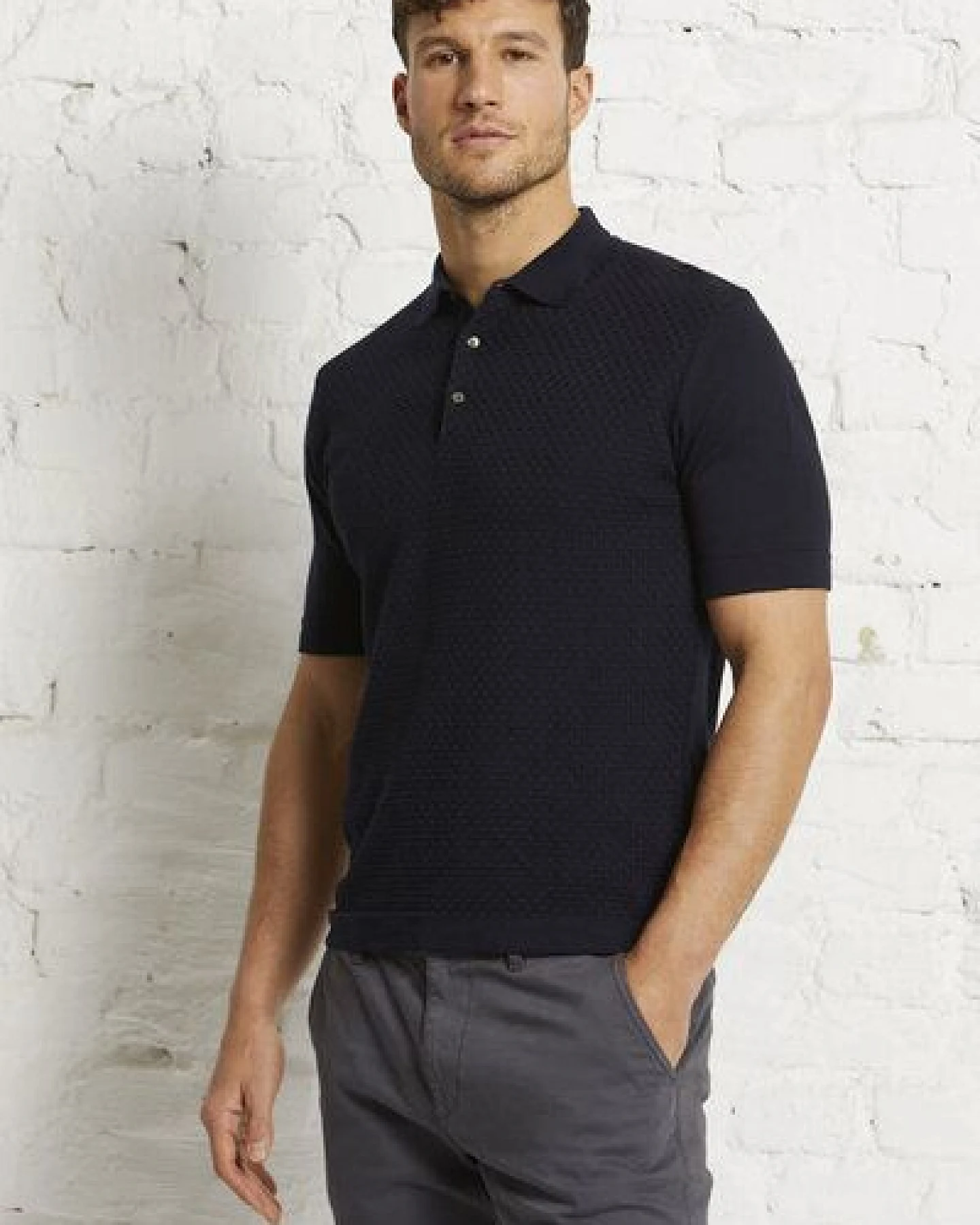 Wunderwerk Herren Poloshirt aus Bio-Baumwolle "Polo waffle knitmix 1/2 male" – Ansicht 2