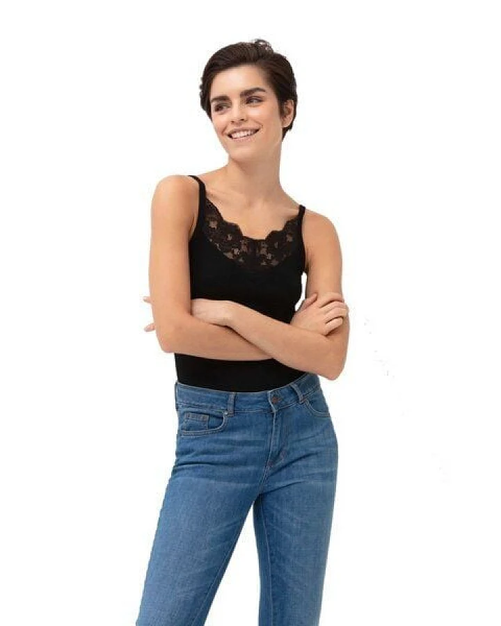 Mey Damen Spaghetti-Top Organic mit Spitze Bio-Baumwolle