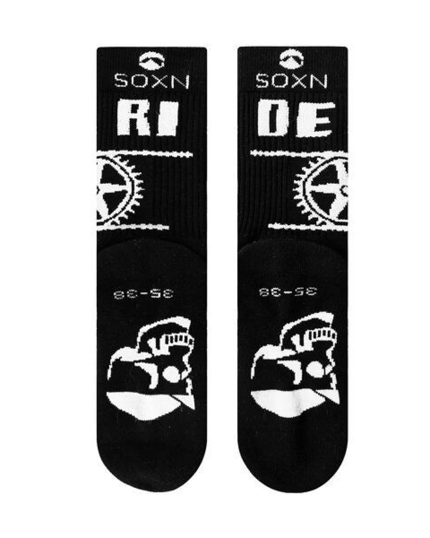 SOXN BIKE / Schwarze Fahrradsocken / Bio-Baumwolle – Ansicht 3