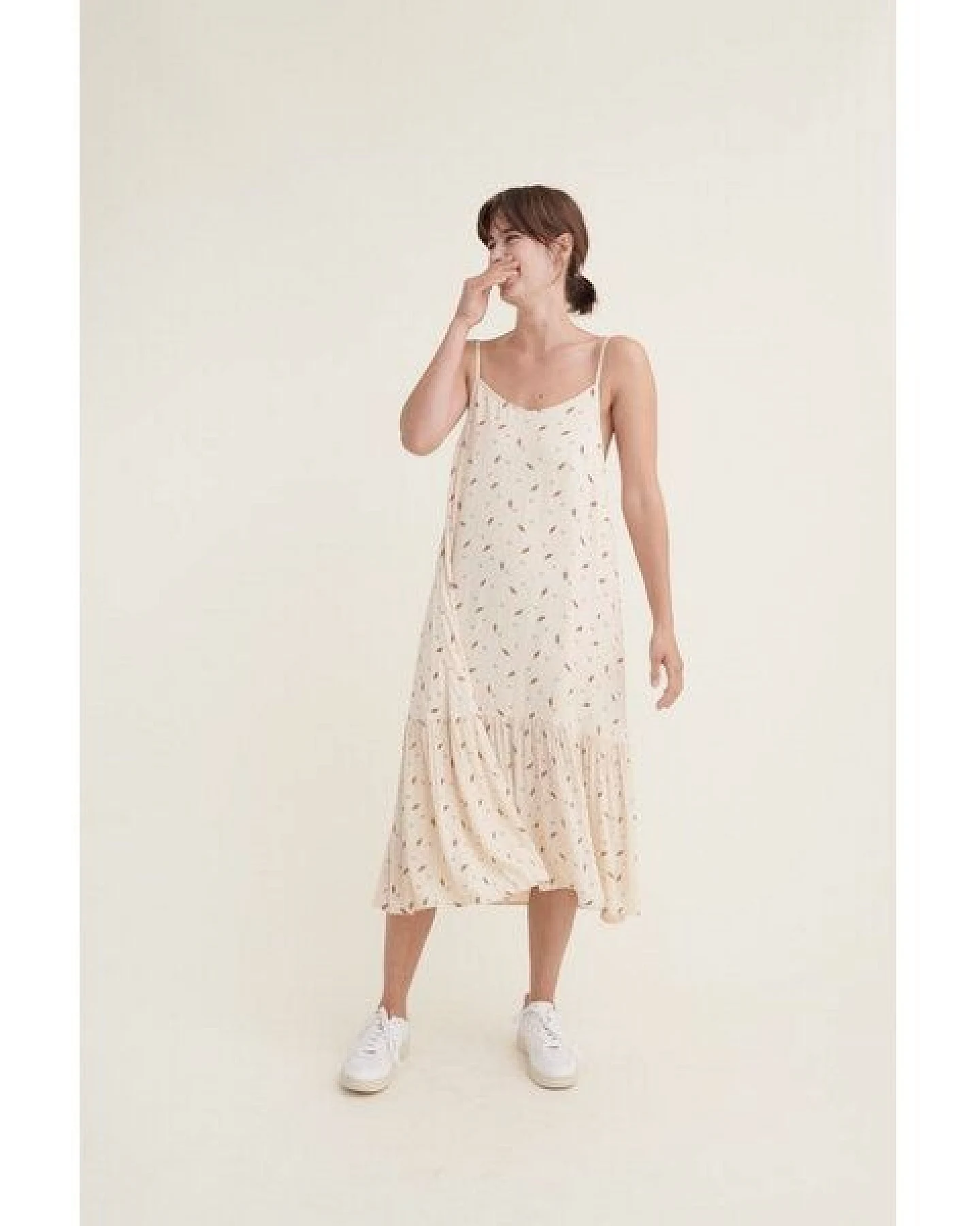 Basic Apparel Kleid NEDEL mit feinem Blätterprint – Ansicht 2