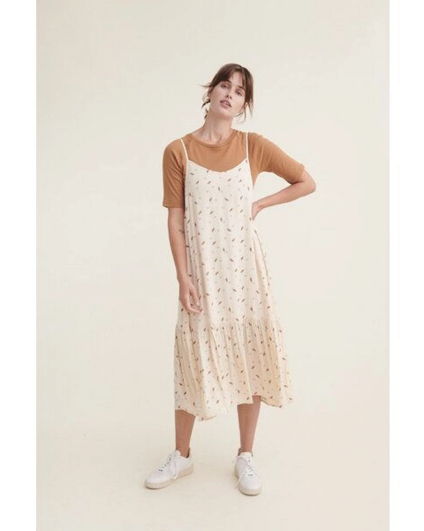 Basic Apparel Kleid NEDEL mit feinem Blätterprint – Ansicht 4