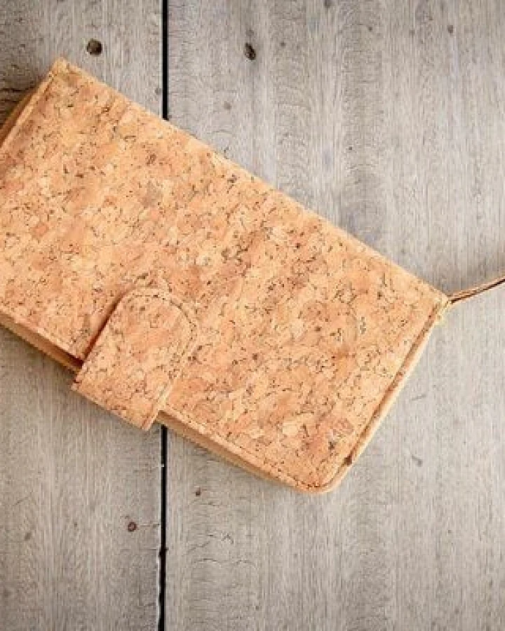 BY COPALA Portemonnaie aus Kork, praktische Brieftasche, handgefertigt und vegan (Nature)