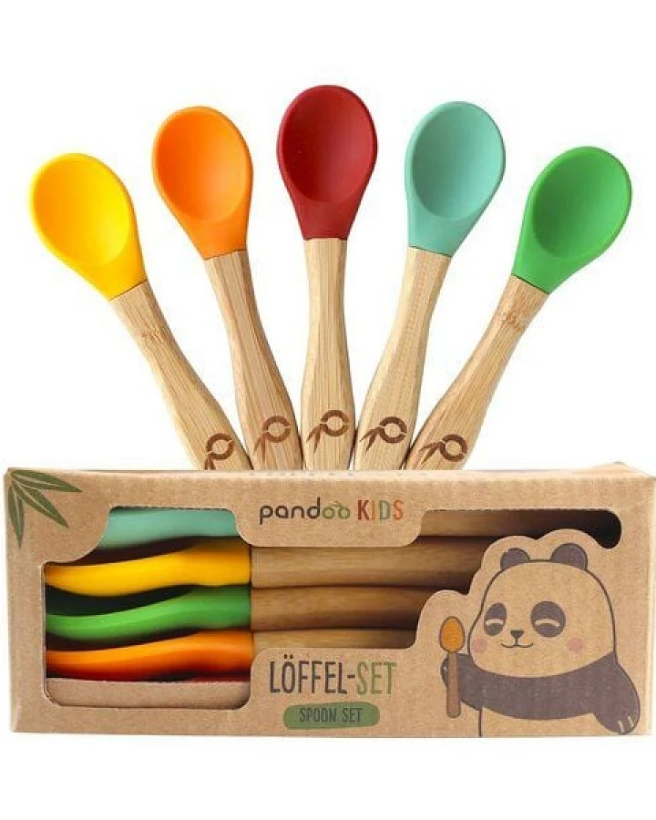 pandoo 5er-Pack Kinderlöffel Set aus Bambus