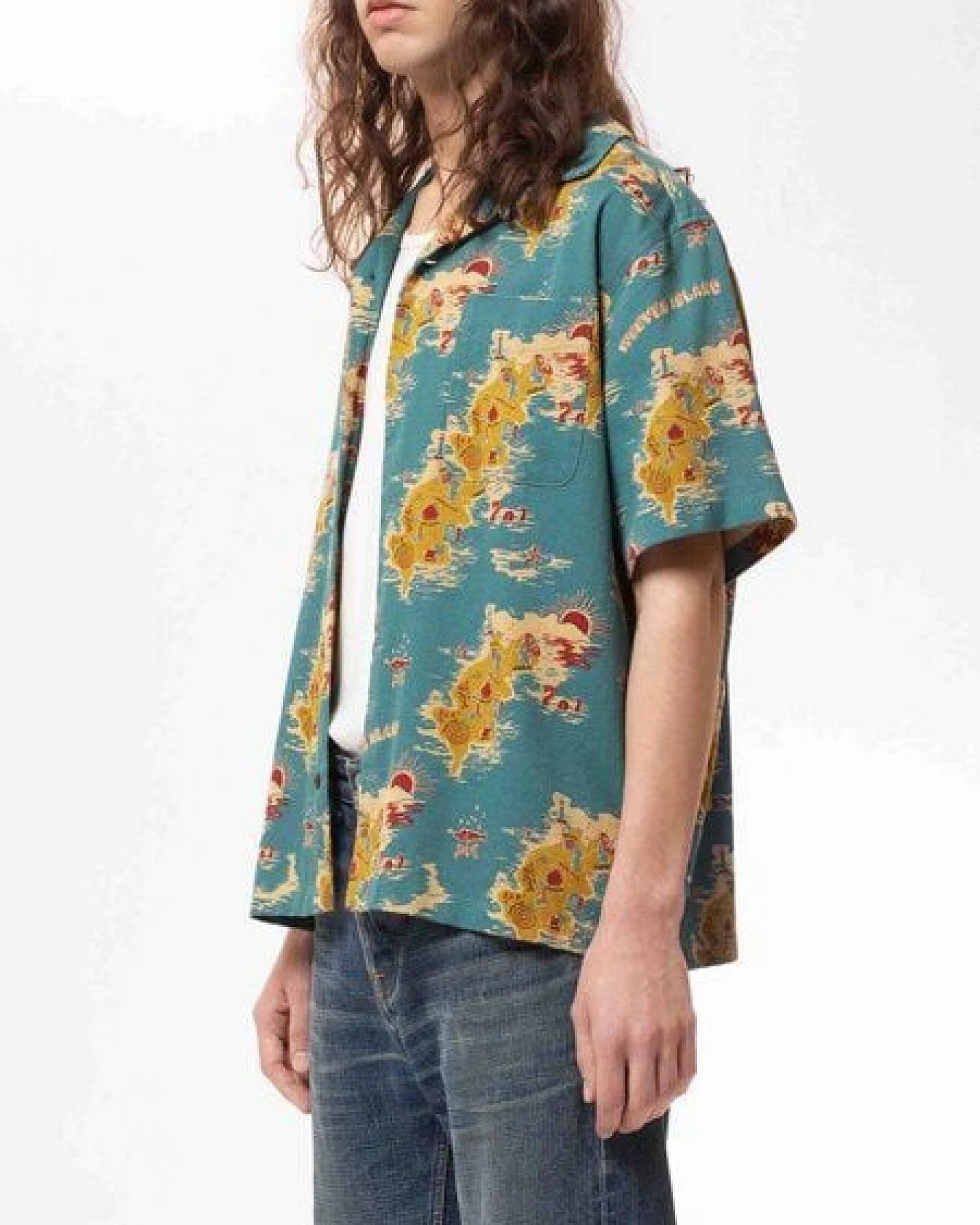 Nudie Jeans Hawaii Shirt - Aron Islands - aus Bio-Baumwolle – Ansicht 3