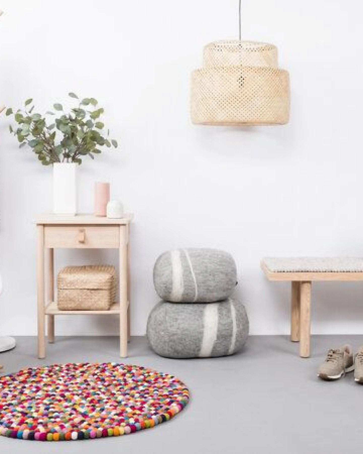 myfelt Filzkugelteppich rund, 100% Schurwolle – Ansicht 2