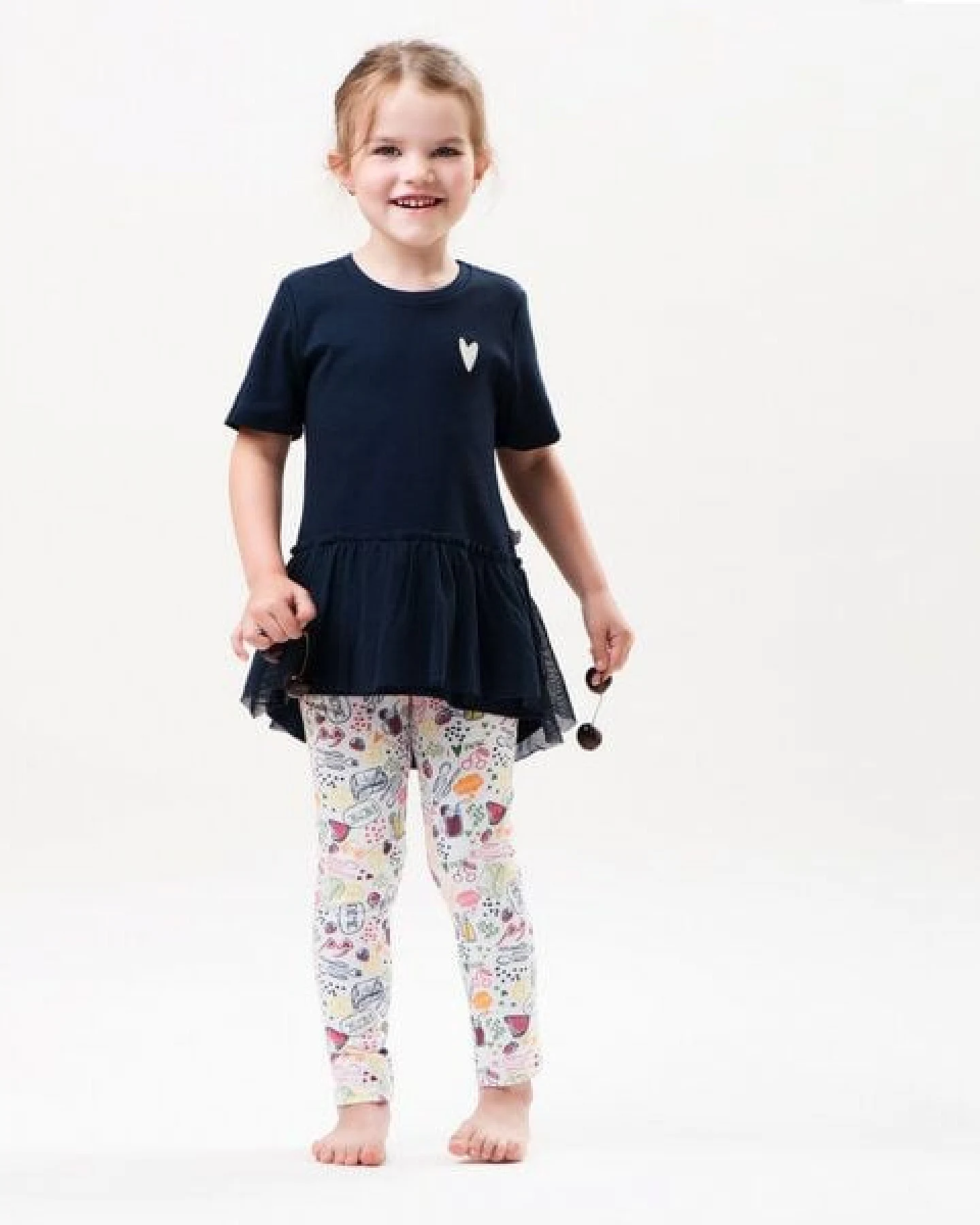 Marraine Kids Longshirt mit Tüll aus Bio Baumwolle "Blueberry" – Ansicht 4