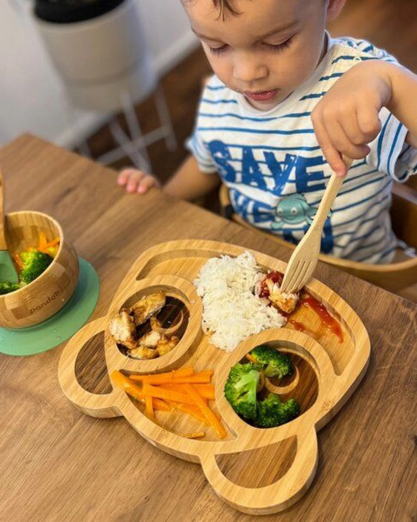 pandoo Kindergeschirr Set aus Bambus – Ansicht 2