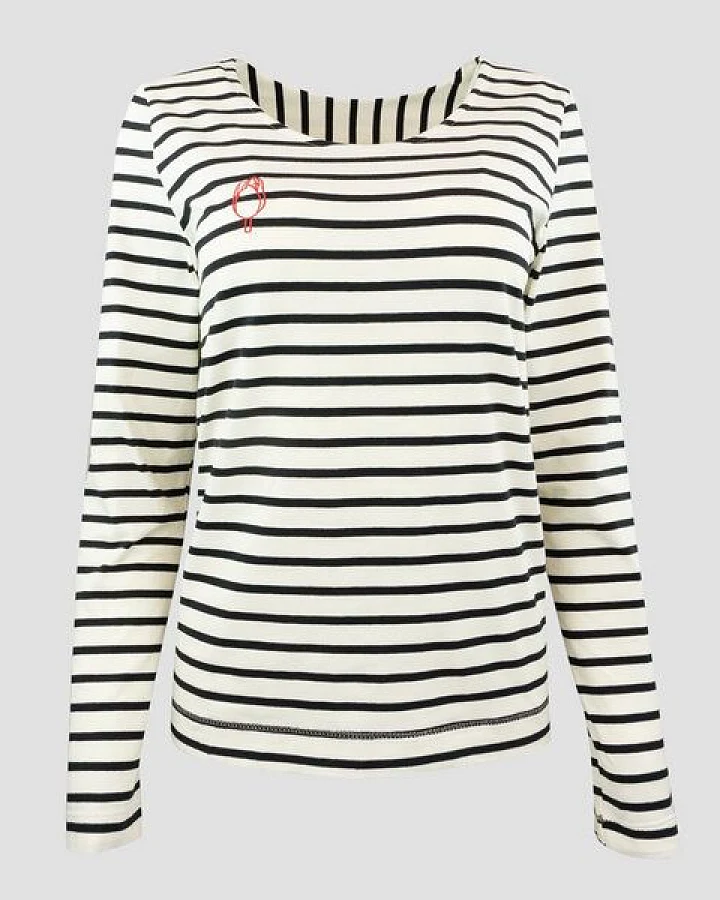 bellaLEYK Langarm T-Shirt mit gestickter Tulpe