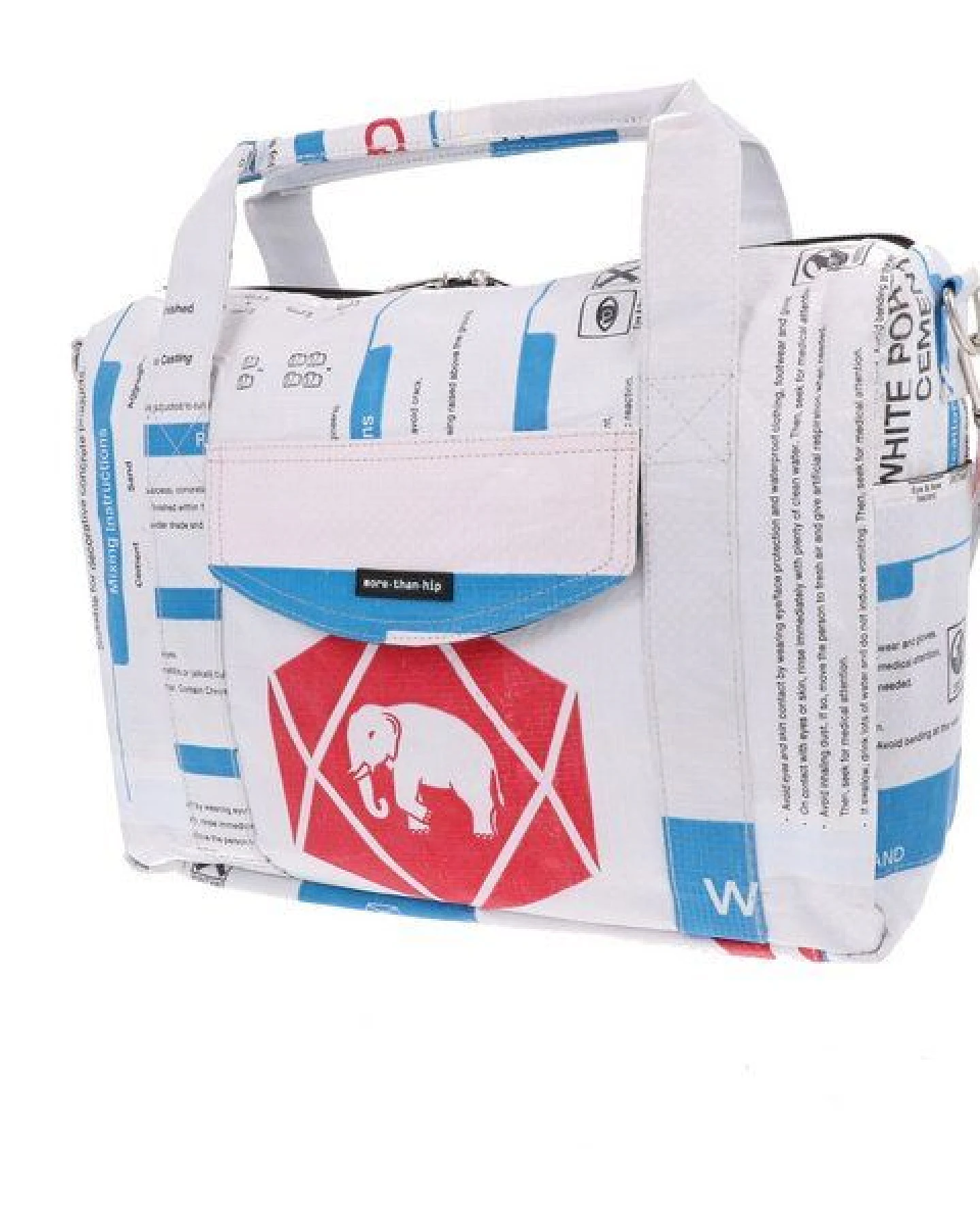 MoreThanHip Große Laptop-/Arbeitstasche (15,6 Zoll) recycelte Zement- /Fischfuttersäcke - Kiri – Ansicht 2
