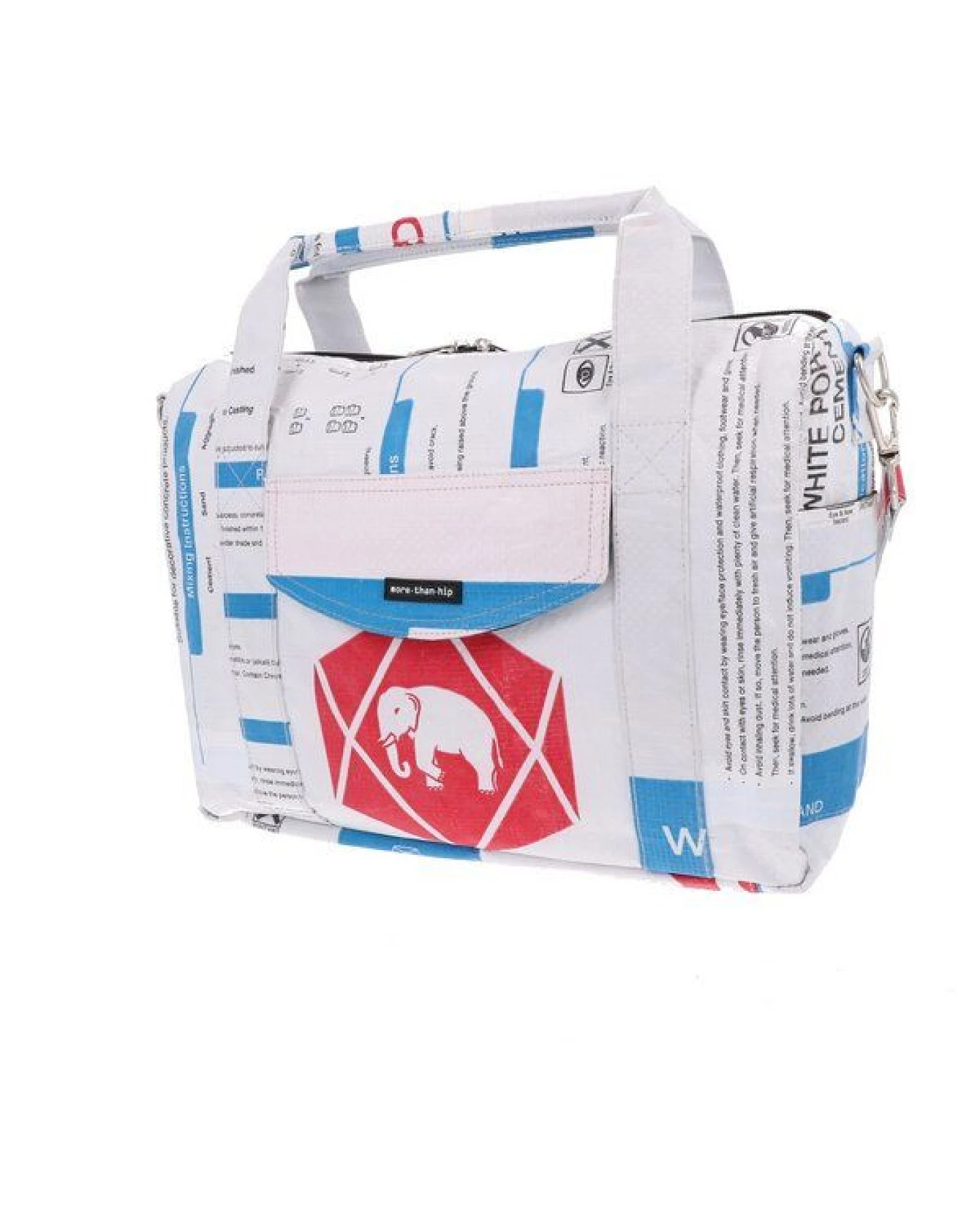 MoreThanHip Große Laptop-/Arbeitstasche (15,6 Zoll) recycelte Zement- /Fischfuttersäcke - Kiri – Ansicht 2