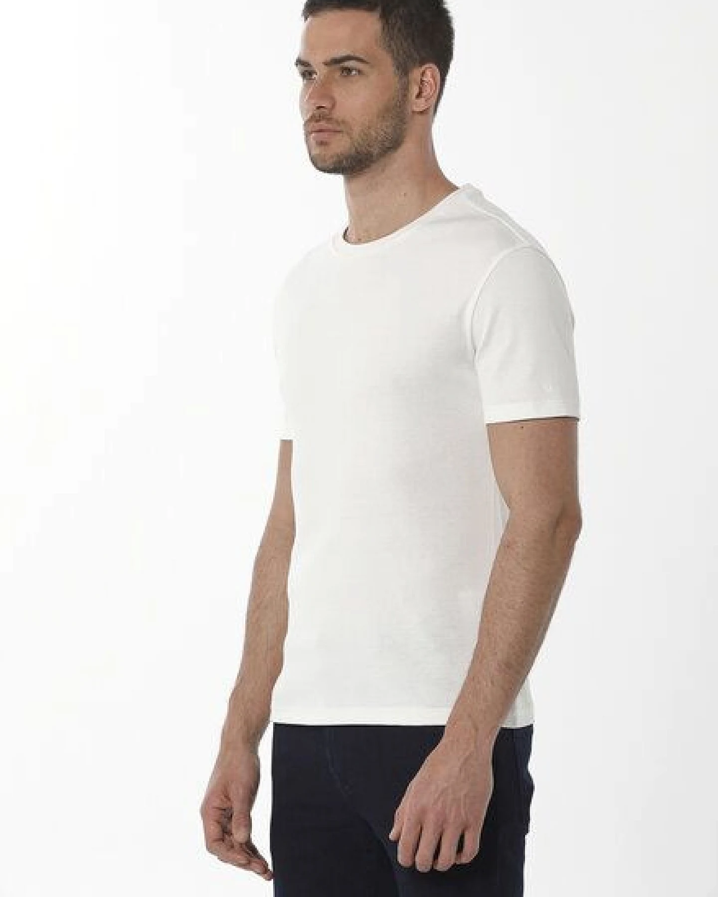 ORGANICATION Geripptes T-Shirt aus Bio-Baumwolle – Ansicht 3