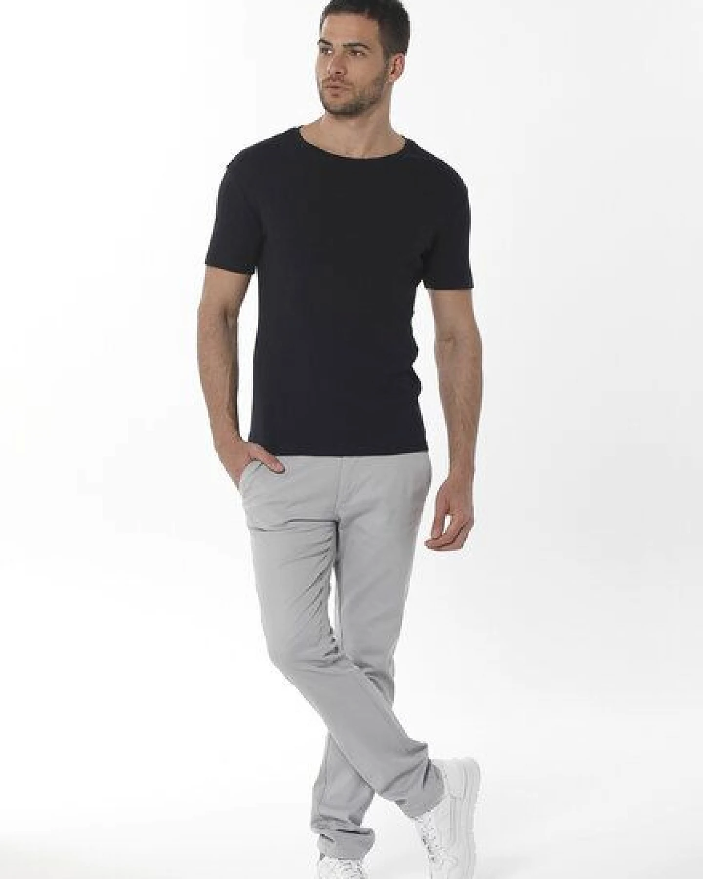 ORGANICATION Geripptes T-Shirt aus Bio-Baumwolle – Ansicht 2