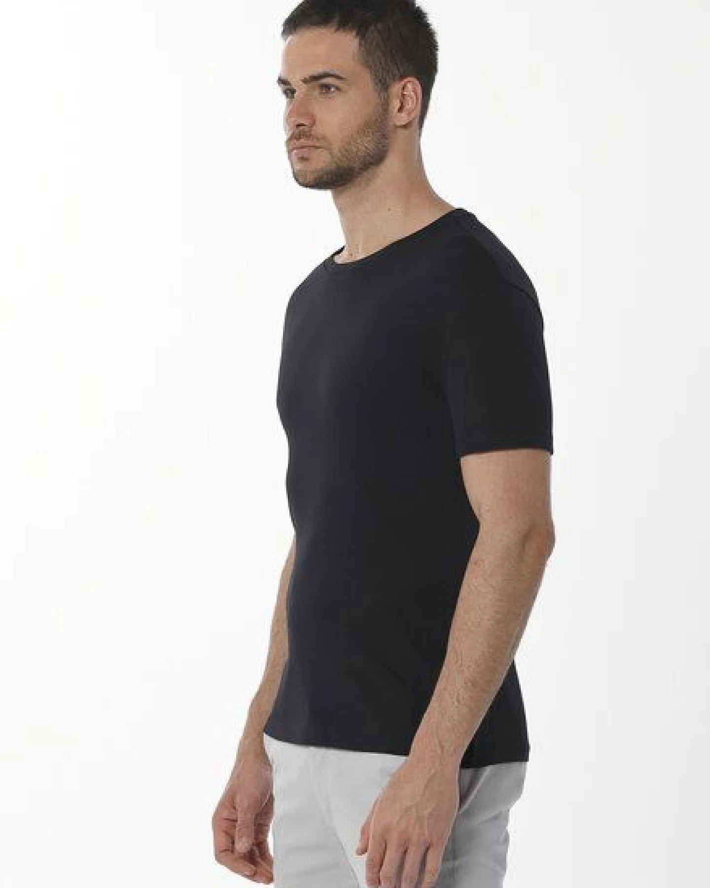 ORGANICATION Geripptes T-Shirt aus Bio-Baumwolle – Ansicht 3