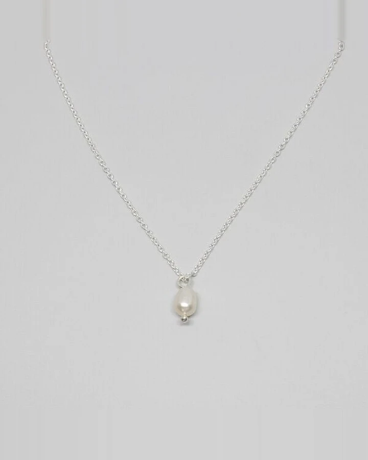 fejn jewelry Kette 'gemstone' mit Perlenanhänger Silber/vergoldet