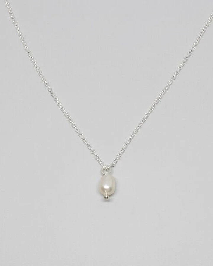 fejn jewelry Kette 'gemstone' mit Perlenanhänger Silber/vergoldet