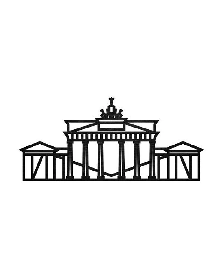 BeWooden Wanddekoration aus Holz - Brandenburger Tor Siluette