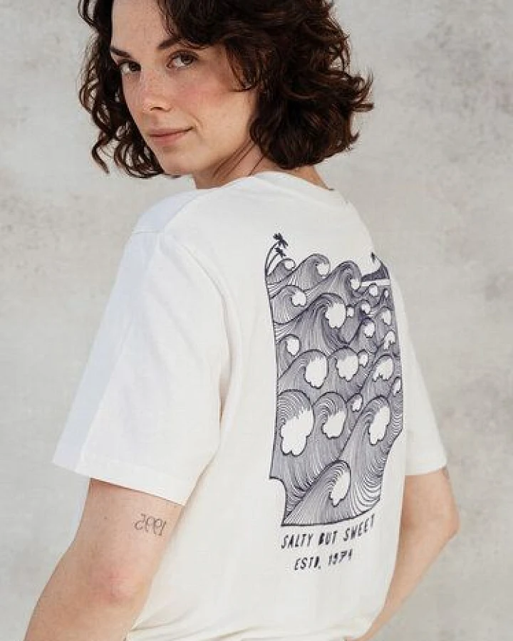 Kultgut Biofair - Artdesign - Recyceltes Bio- Baumwolle- off white / Salty but Sweet Shirt